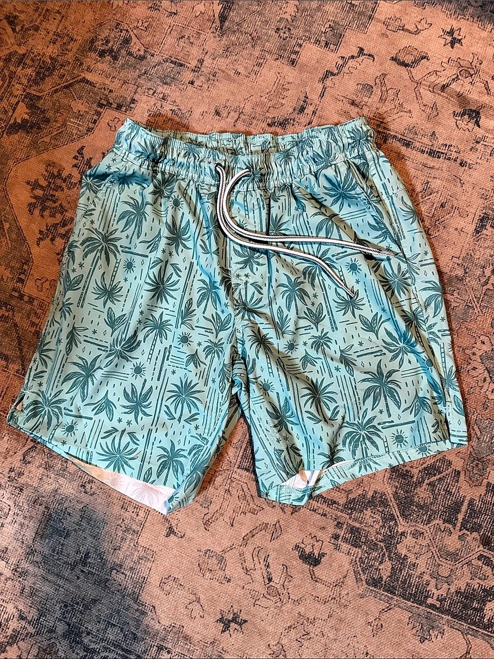 George Men's Swim Trunks Blue & Green Size Medium